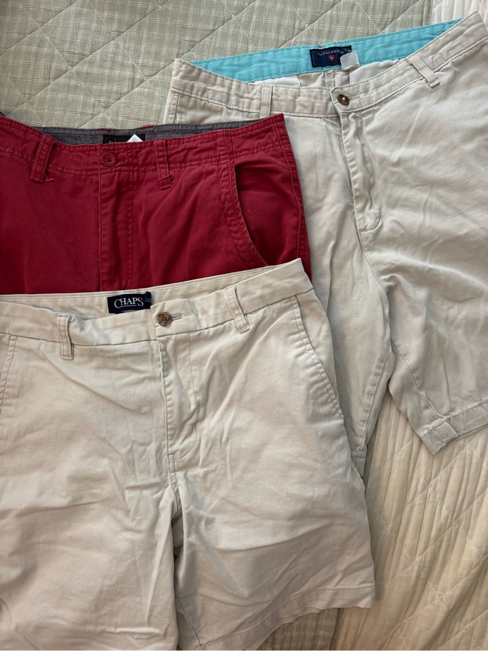 Chaps Men's Khaki shorts bundle and Red Cotton Chinos